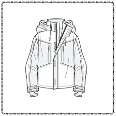 Editable fashion garment flat sketch for creating new designs mockup