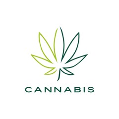 Wall Mural - cannabis leaf logo vector icon illustration