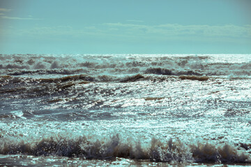 Fototapete - Seascape in the evening. Stormy sea