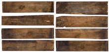 Vintage Old Wooden Planks Isolated On White Background.
