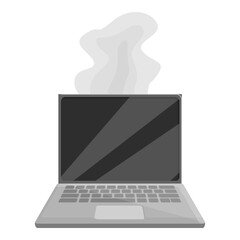 Poster - Smoking laptop repair icon. Cartoon of Smoking laptop repair vector icon for web design isolated on white background