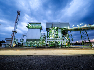 Wall Mural - Biomass power plant with industrial energy concept.