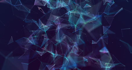 Fototapete - Concept plexus connection with lines and points background