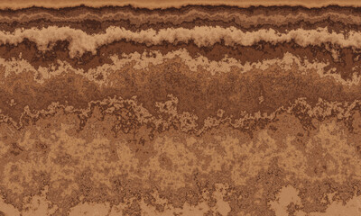 Wall Mural - Brown soil layer. Weathered sediment strata. Cross sectional of soil and clay bedding.