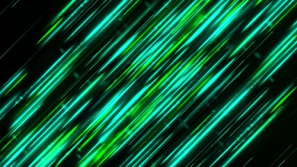 Poster - Futuristic sci-fi pattern with a glowing pillar of colorful glowing rays, seamless loop. Animation. Diagonal flow of neon beautiful stripes.