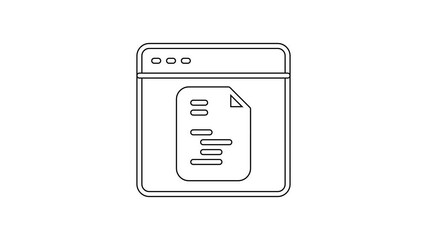 Black line Software, web developer programming code icon isolated on white background. Javascript computer script random parts of program code. 4K Video motion graphic animation