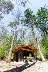 wooden house in the forest