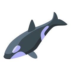 Sticker - Cute killer whale icon. Isometric of Cute killer whale vector icon for web design isolated on white background