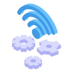 Sticker - Wi Fi icon. Isometric of Wi Fi vector icon for web design isolated on white background