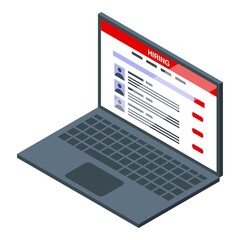 Poster - Human resources laptop icon. Isometric of Human resources laptop vector icon for web design isolated on white background
