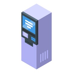 Poster - Kiosk result money icon. Isometric of Kiosk result money vector icon for web design isolated on white background