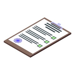 Poster - Consumer rights checklist icon. Isometric of Consumer rights checklist vector icon for web design isolated on white background