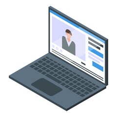 Poster - Education workflow laptop icon. Isometric of Education workflow laptop vector icon for web design isolated on white background