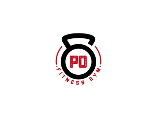 Letter PO Logo, Gym PO, fitness po logo icon design