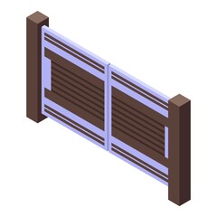 Poster - Automatic gate entry icon. Isometric of Automatic gate entry vector icon for web design isolated on white background