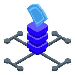 Poster - Block chain icon. Isometric of Block chain vector icon for web design isolated on white background