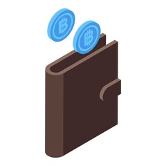Poster - bitcoin wallet icon. isometric of bitcoin wallet vector icon for web design isolated on white backgr