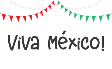 Wall Mural - Viva Mexico, traditional mexican phrase, lettering vector illustration. Hand drawn style handwritten text.