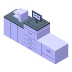 Poster - Office digital printing icon. Isometric of Office digital printing vector icon for web design isolated on white background