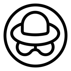 Poster - anonymous incognito icon. outline anonymous incognito vector icon for web design isolated on white b