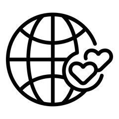 Poster - Global relationship icon. Outline Global relationship vector icon for web design isolated on white background