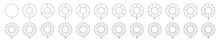 Wheel Round Diagram Part Big Set. Segment Slice Sign. Circle Section Graph Line Art. Pie Chart Icon. 2,3,4,5,6 Segment Infographic. Five Phase, Six Circular Cycle. Geometric Element. Vector