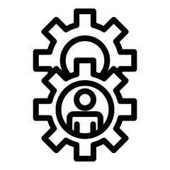 Poster - Colleague gear system icon. Outline Colleague gear system vector icon for web design isolated on white background