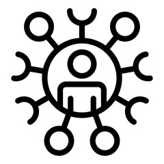 Poster - Colleague guy icon. Outline Colleague guy vector icon for web design isolated on white background