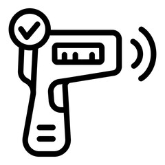 Poster - Laser thermometer celsius icon. Outline Laser thermometer celsius vector icon for web design isolated on white background