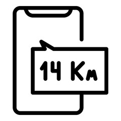 Poster - Taximeter distance icon. Outline Taximeter distance vector icon for web design isolated on white background