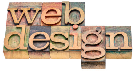 Canvas Print - website design - isolated word abstract in letterpress wood type printing blocks, business, internet