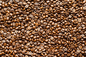 Roasted Coffee Beans background texture. 