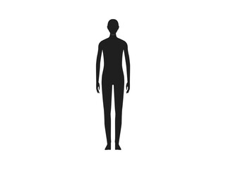front view of a neutral gender human body silhouette.