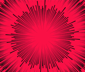 Poster - Abstract comic book background with speed lines, motion effect.