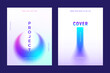 Background templates with blurred gradient shapes in cyan and magenta colors. For the covers of brochures, booklets, reports, presentations and other projects. Vector, can be used for printing.