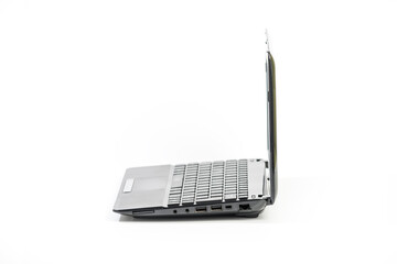 Aufkleber - Small ten inch Laptop  isolated on white background - Side view with clipping path
