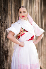 Slovak folklore. Slovakian folk girl.