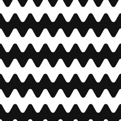 Aufkleber - Wavy black and white layers. Vector monochrome repeated waves pattern.