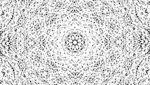 Abstract Black White Animated Kaleidoscope Pattern With A Stop Motion Effect. Animation. Monochrome Kaleidoscopic Mandala On White Background.