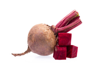 Wall Mural - cut of beetroot isolated on white background