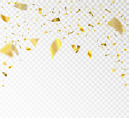 festive vector illustration with confetti isolated on white background