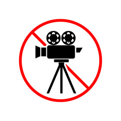 Sticker - No camera icon. Camera ban icon isolated on white background