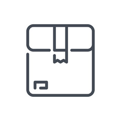 Poster - Cardboard box line icon. Delivery package vector outline sign.
