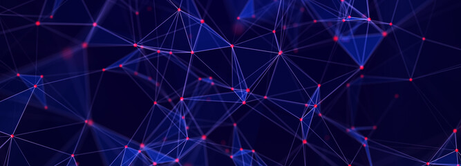 abstract digital background of points, lines and triangles. glowing plexus. big data. network or con