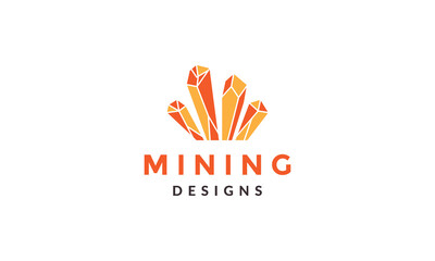 abstract gold mining logo vector icon illustration design