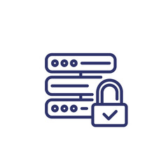 Sticker - Secure server or hosting line icon