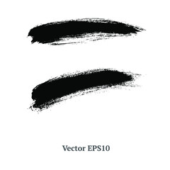 Sticker - brush strokes watercolor background. Vector black paint