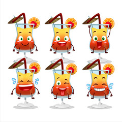 Sticker - Cartoon character of tequila sunrise with smile expression