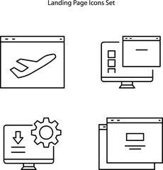 Poster - landing page icon isolated on white background. landing page icon thin line outline linear landing page symbol for logo, web, app, UI. landing page icon simple sign.