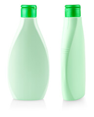 plastic shampoo or shower gel bottle with clipping path